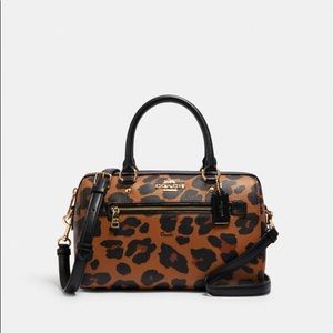 Coach Rowan Leopard Print Satchel